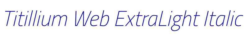 Titillium Web ExtraLight Italic フォント